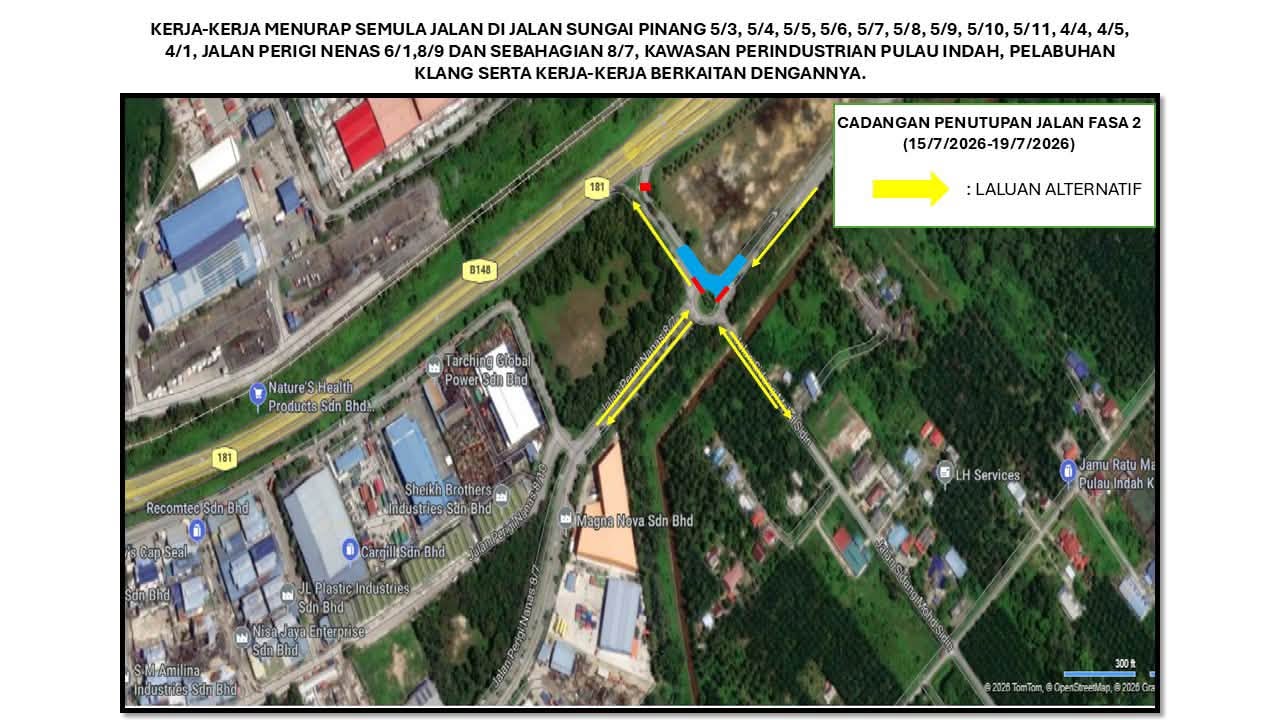 notis penutupan persiaran pulau indah 1/ks11