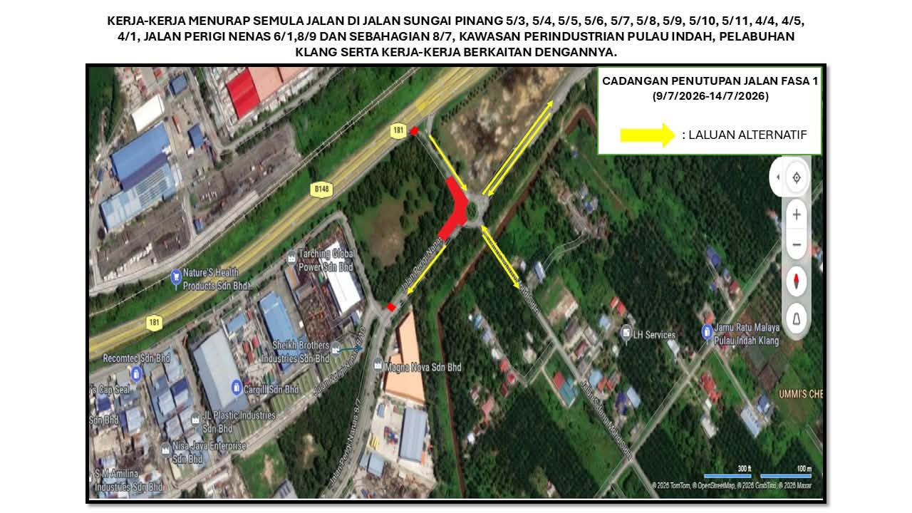 notis penutupan persiaran pulau indah 1/ks11