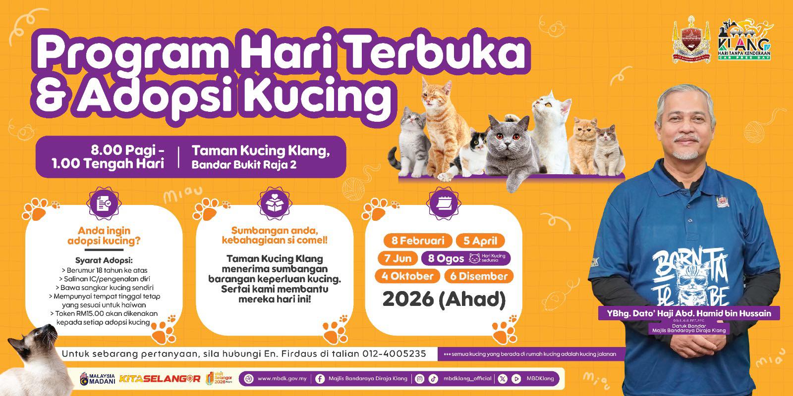 JOM DATANG HARI TERBUKA TAMAN KUCING & ADOPSI