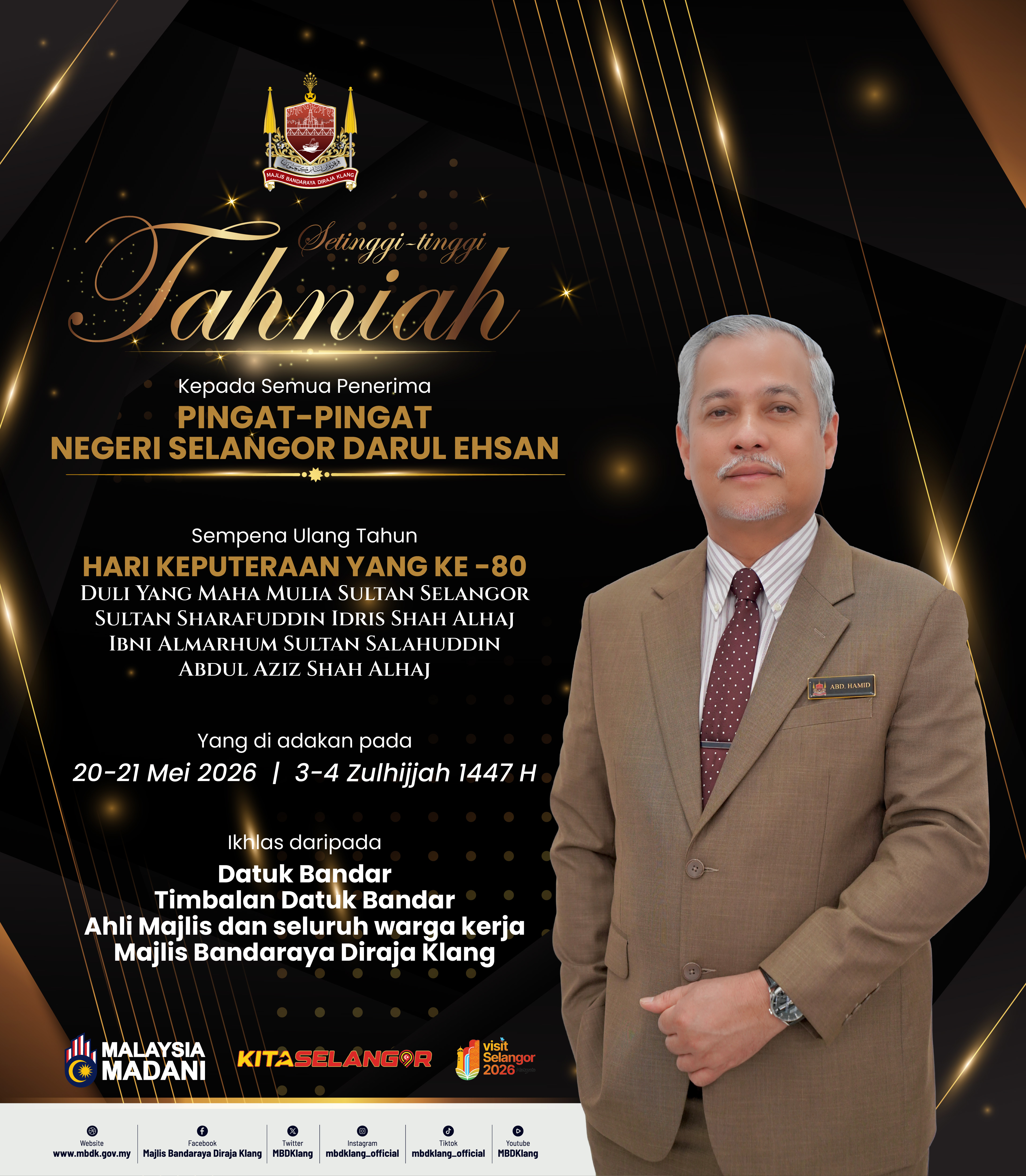 setinggi-tinggi tahniah kepada semua penerima pingat-pingat negeri selangor