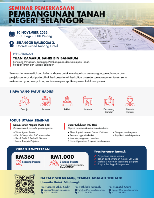 seminar pemerkasaan pembangunan tanah negeri selangor