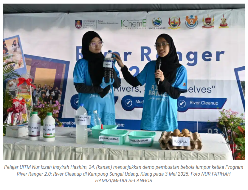 Lepas 500 bebola lumpur: Inisiatif UiTM, komuniti rawat Sungai Klang wajar dicontohi