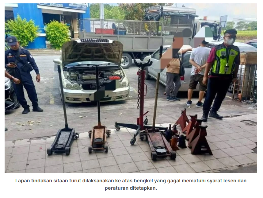 10 bengkel haram mengecat, baiki kenderaan di Klang diserbu