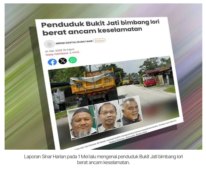 Kontraktor setuju henti kenderaan berat masuk Taman Bukit Jati