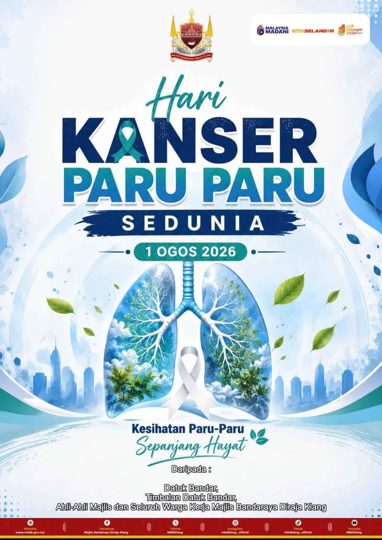 selamat menyambut hari kanser paru paru sedunia 2026