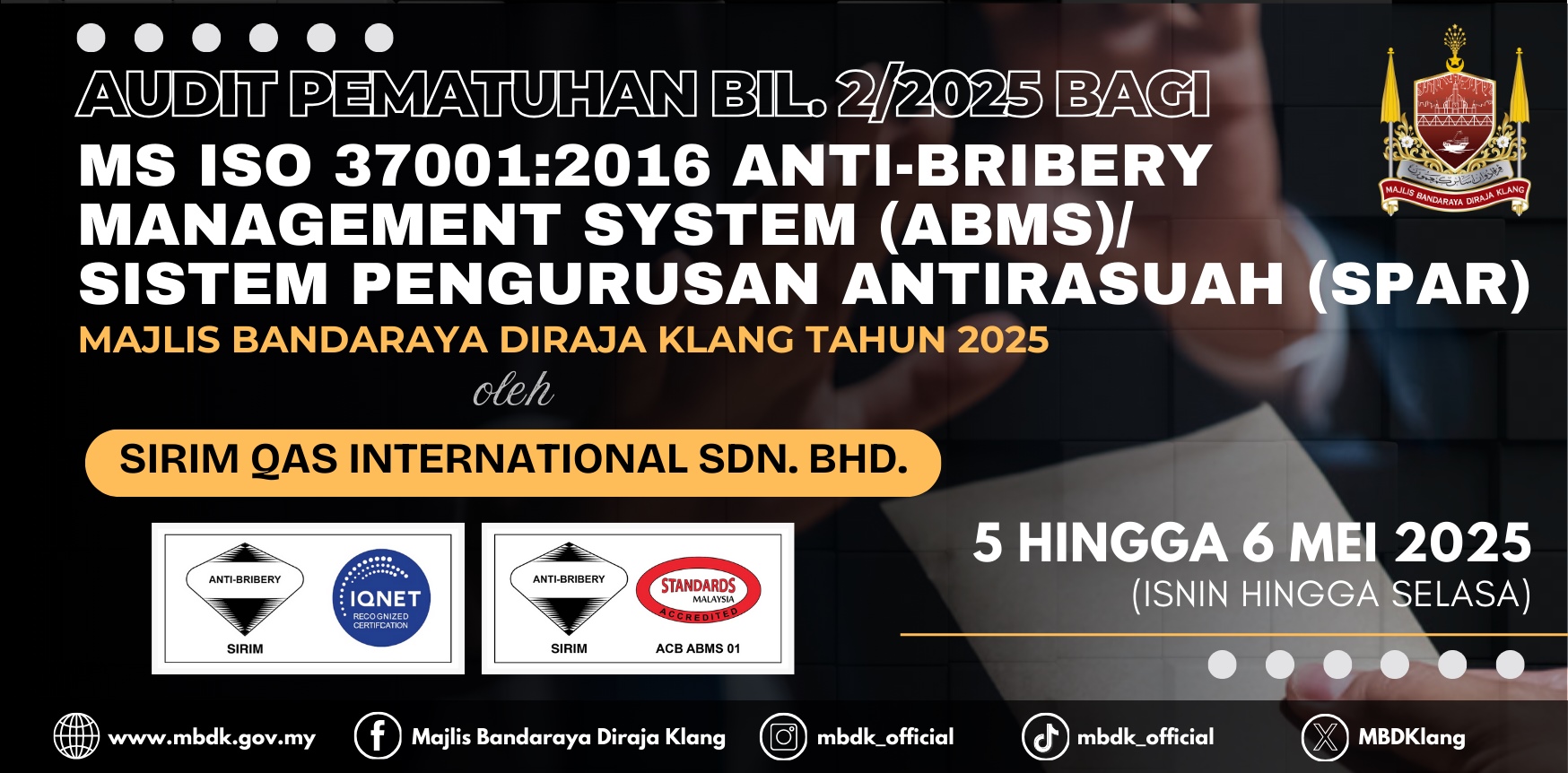  AUDIT PEMATUHAN BIL. 2/2025 MS ISO 37001:2016 ABMS