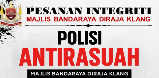 POSTER PESANAN INTEGRITI MAJLIS BANDARAYA DIRAJA KLANG
