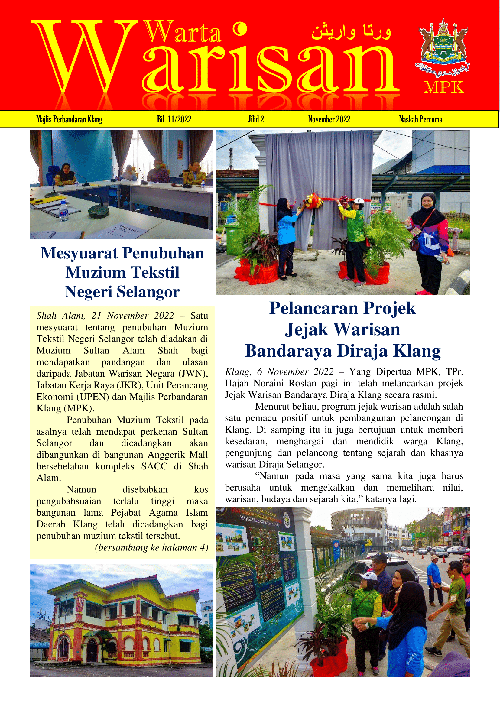 Warta Warisan Jilid 2 Edisi 11 (November 2022)