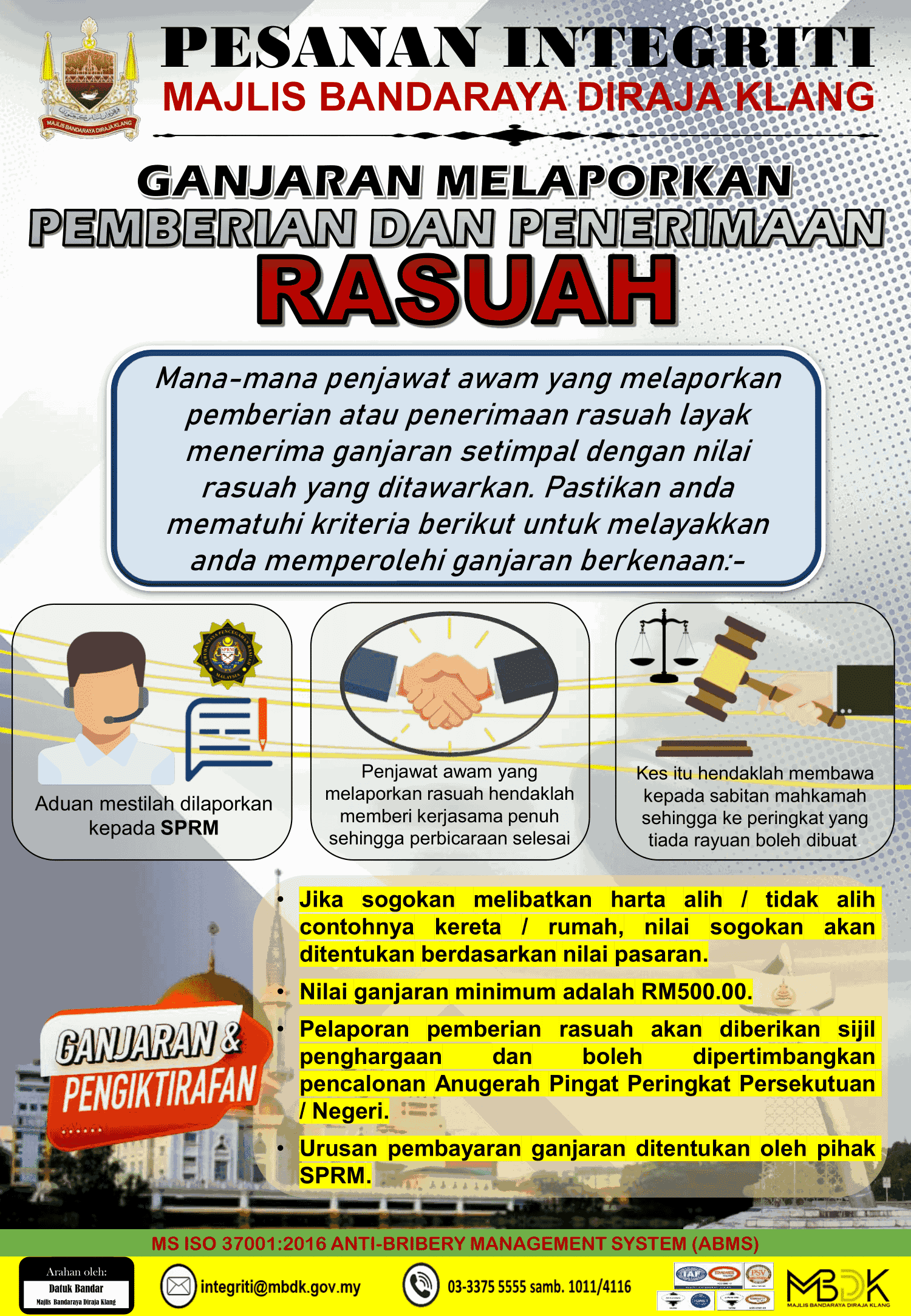 Ganjaran Melaporkan Pemberian dan Penerimaan Rasuah