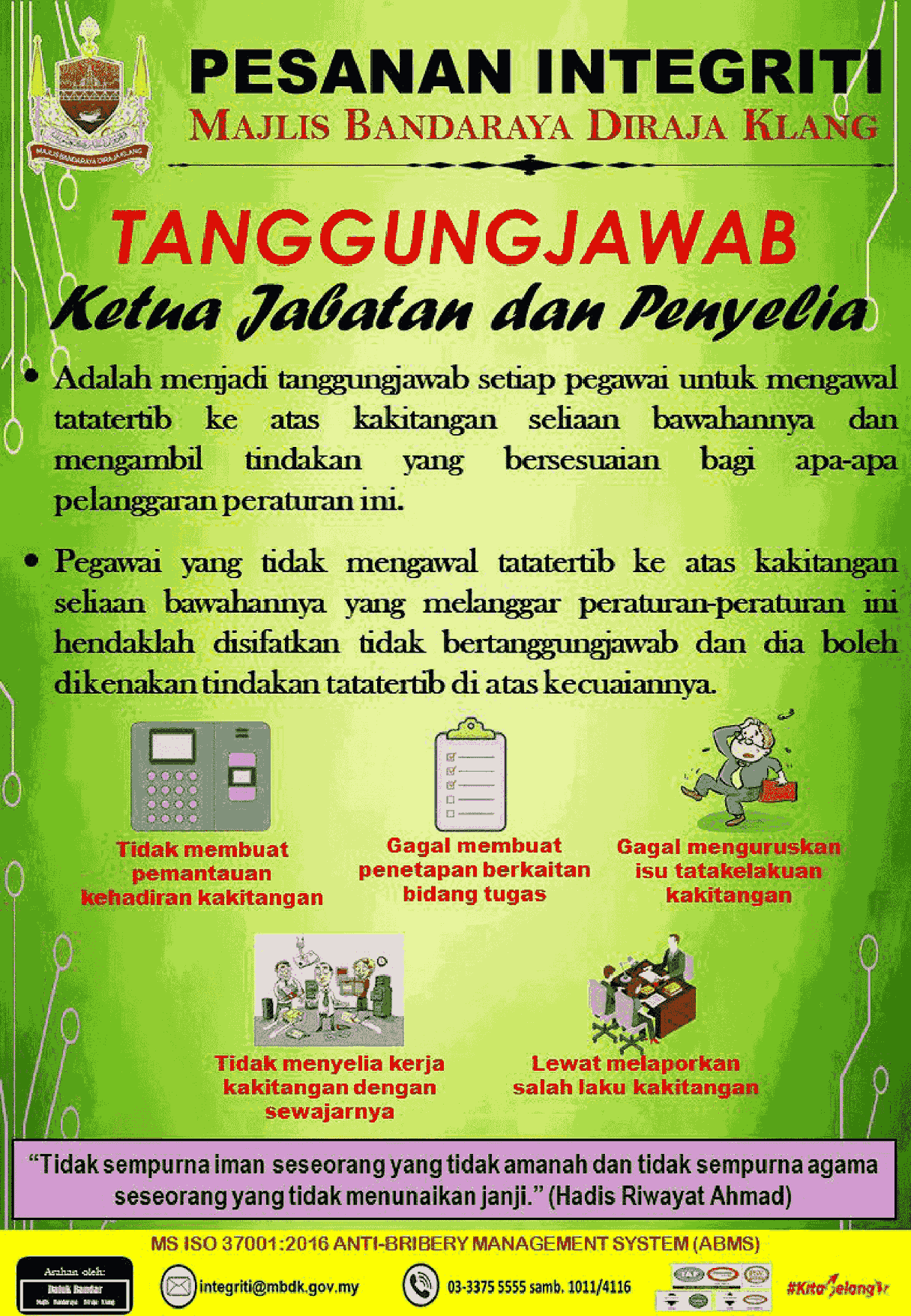 Tanggungjawab Ketua Jabatan dan Penyelia