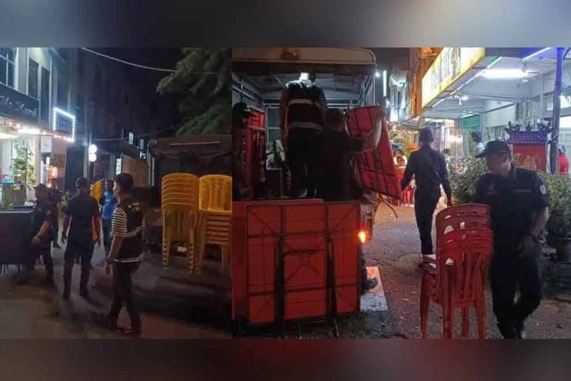 Lapan premis diserbu, kerusi meja tanpa permit disita