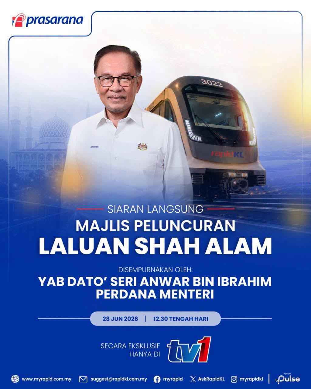 program menaiki bas smart selangor menuju ke stesen lrt3 seri andalas sempena majlis peluncuran lrt3 laluan shah alam