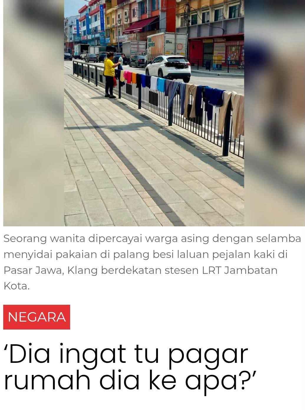 'viral' sidai pakaian, skuad pantas mbdk segera ke lokasi