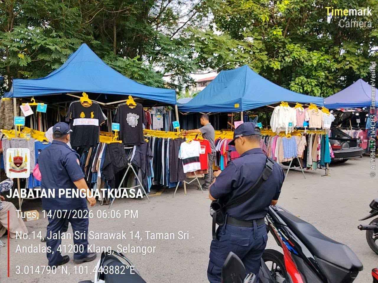 operasi penguatkuasaan dan kawalan penjaja pasar malam sekitar klang selatan