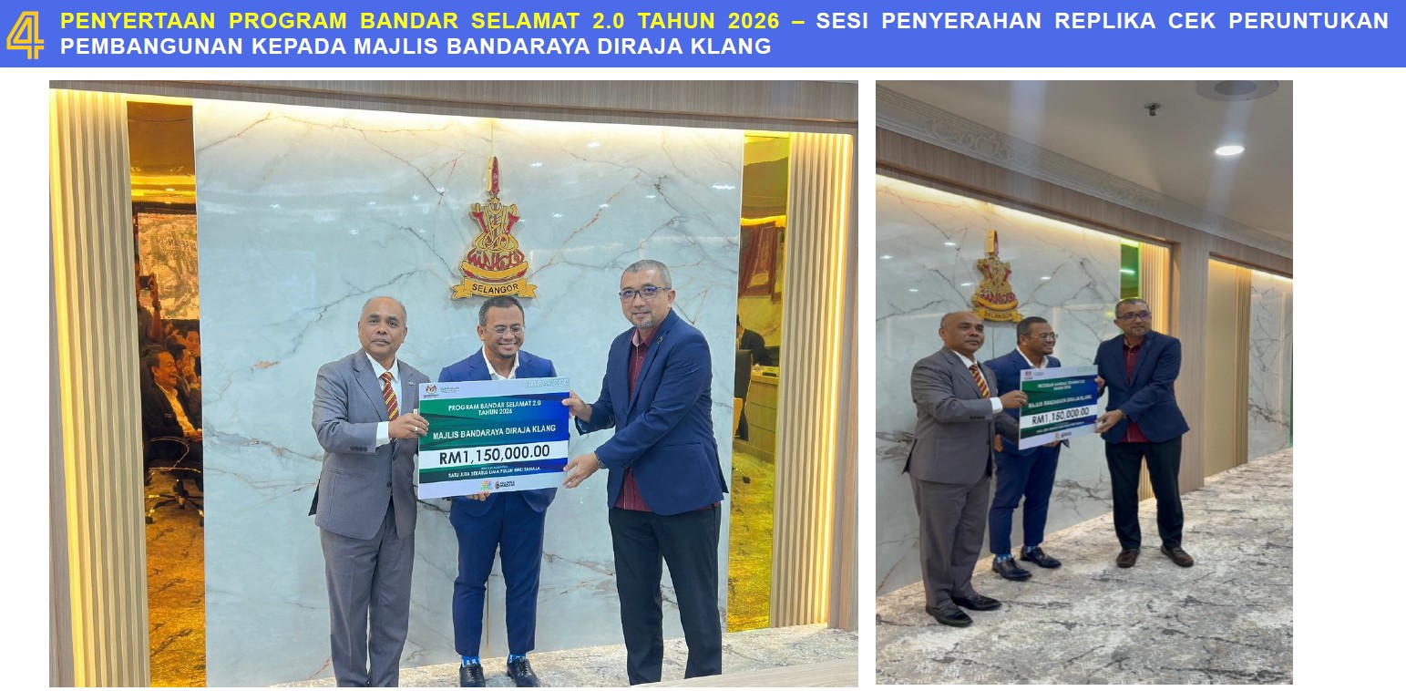 SESI PENYERAHAN REPLIKA CEK PERUNTUKAN PEMBANGUNAN KEPADA MAJLIS BANDARAYA DIRAJA KLANG