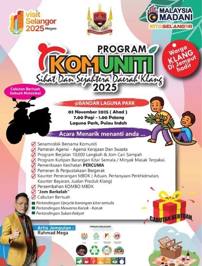 PROGRAM KOMUNITI SIHAT & SEJAHTERA DAERAH KLANG 2025!