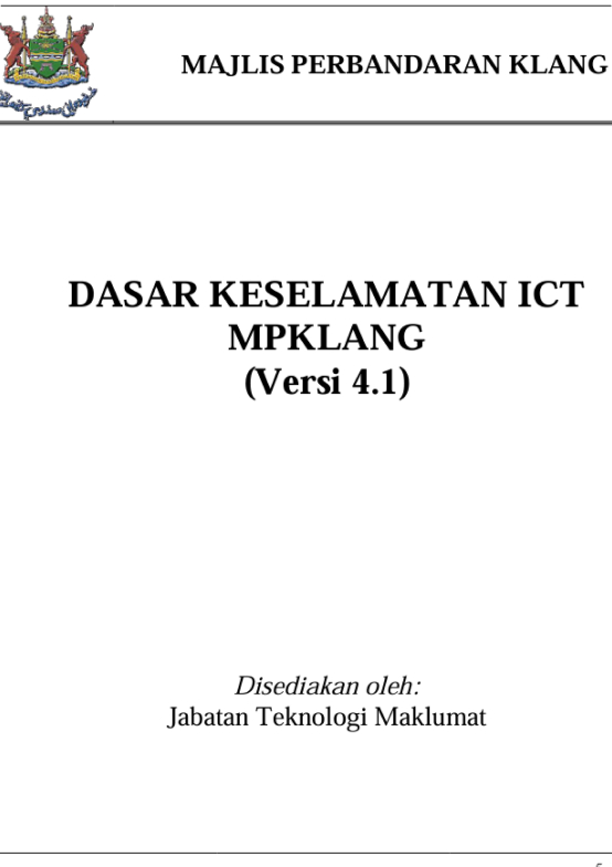 Dasar Keselamatan ICT MPKlang (Versi 4.1)