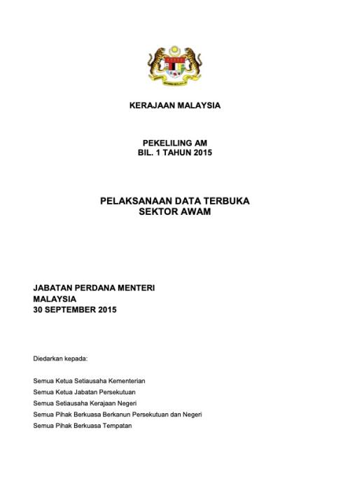Implementation of Public Sector Open Data (Issued on 2015)
