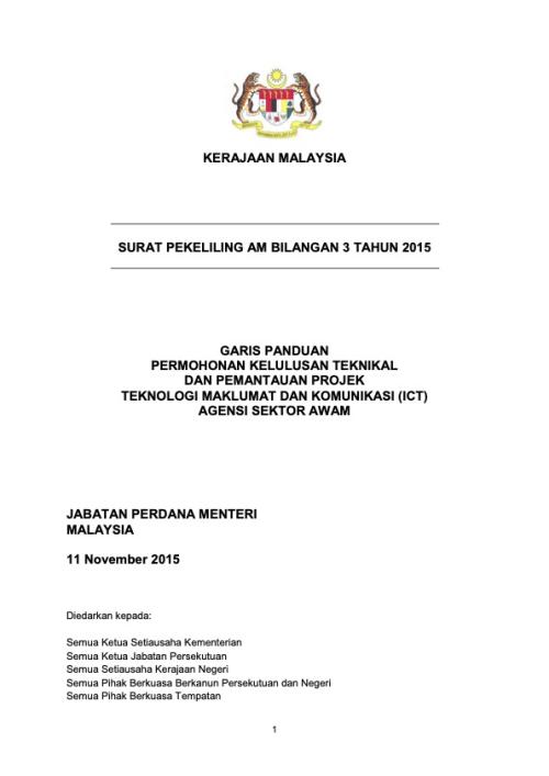 Garis Panduan Permohonan Kelulusan Teknikal & Pemantauan Projek ICT Agensi Sektor Awam