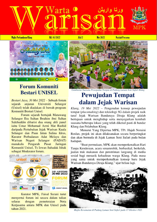 Warta Warisan Jilid 2 Edisi 5 (Mei 2022)