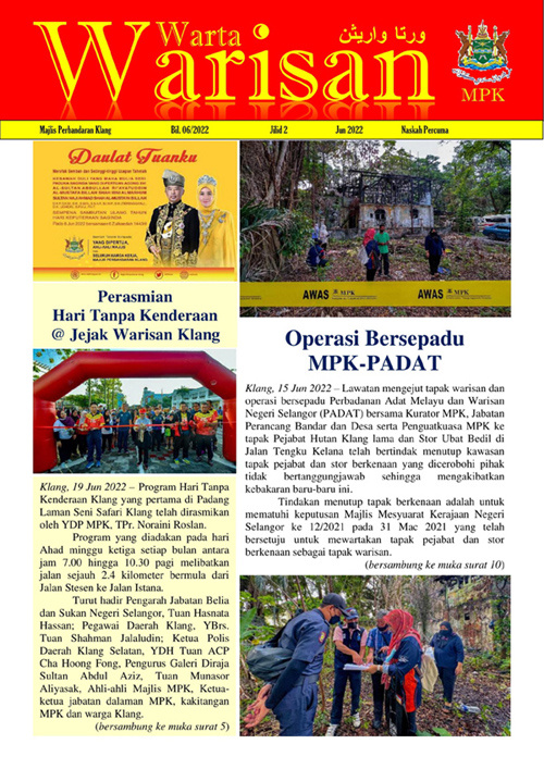 Warta Warisan Jilid 2 Edisi 6 (Jun 2022)