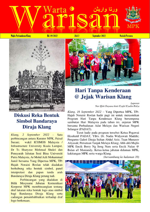 Warta Warisan Jilid 2 Edisi 9 (September 2022)
