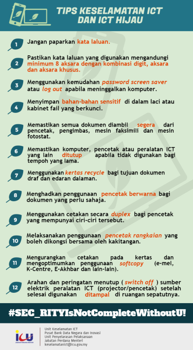 Tip Keselamatan ICT & ICT Hijau