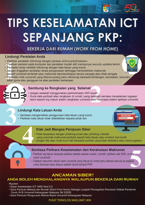 Tips Keselamatan ICT Sepanjang PKP - Bekerja Dari Rumah (Work From Home)