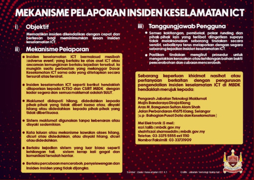MEKANISME PELAPORAN INSIDEN KESELAMATAN ICT