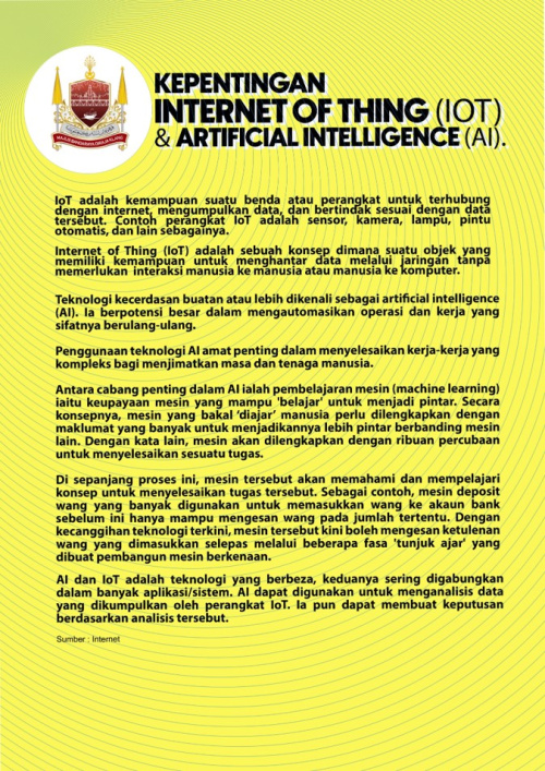 KEPENTINGAN INTERNET OF THING (IOT) & ARTIFICIAL INTELLIGENCE (AI)