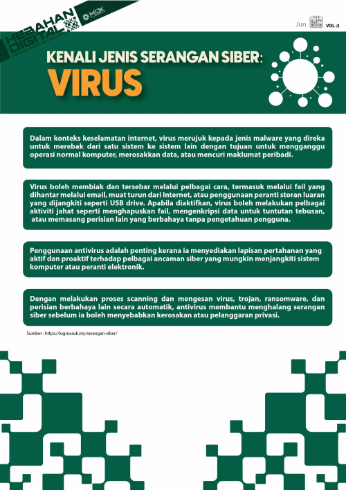 KENALI JENIS SERANGAN SIBER : VIRUS