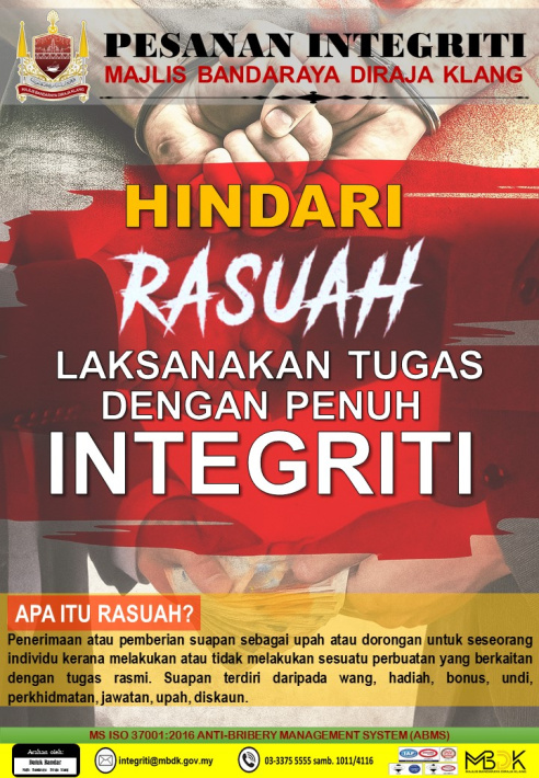 Poster Hindari Rasuah
