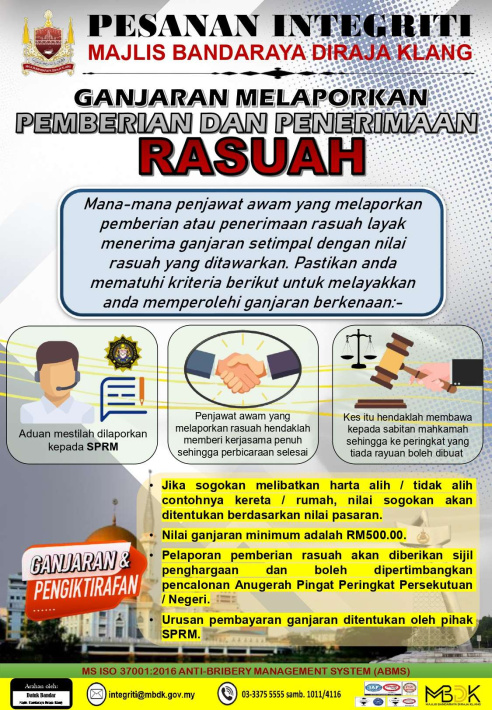 GANJARAN MELAPORKAN PEMBERIAN DAN PENERIMAAN RASUAH