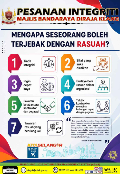 Poster MENGAPA SESEORANG BOLEH TERJEBAK DENGAN RASUAH