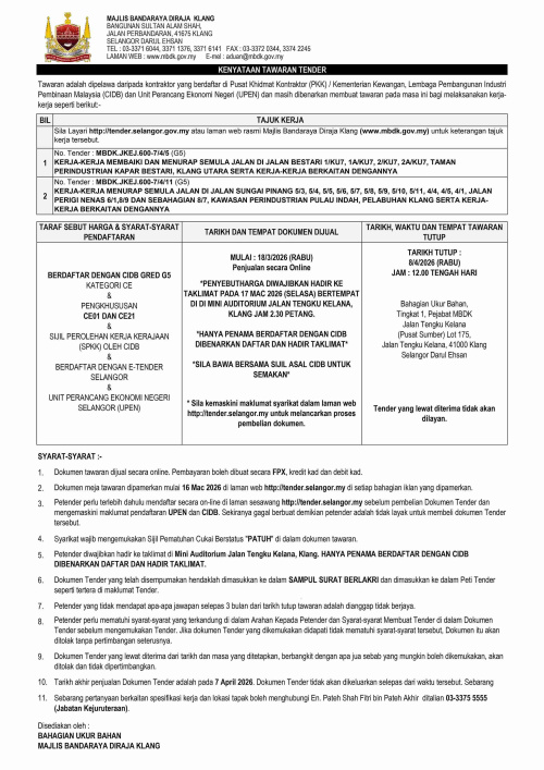 KERJA-KERJA MEMBAIKI DAN MENURAP JALAN GRED G5