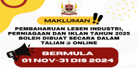 MAKLUMAN PEMBAHARUAN LESEN INDUSTRI, PERNIAGAAN DAN IKLAN TAHUN 2025