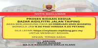 PROSES BIDAAN KEDUA BAZAR AIDILFITRI JALAN TAIPING